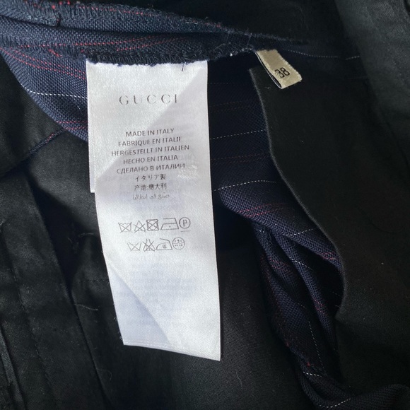 NEW GUCCI Navy Pinstripe Pants 38 S - Picture 7 of 9